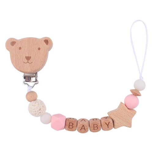 Schnullerkette mit Namen Blume aus Silikon Natur Holz Junge&Mädchen Geschenk ♥♥♥ - Bild 10 von 13