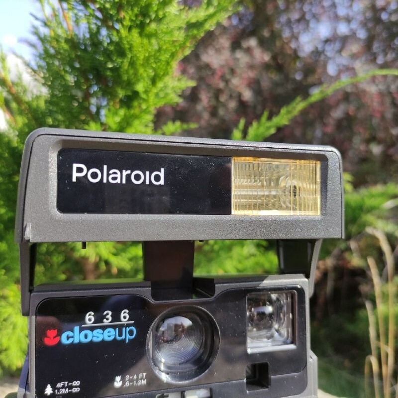 Instant Film Camera box Tested Polaroid 636 Close up Vintage Instant Film Camera box Tested Polaroid 636 Close up Vintage