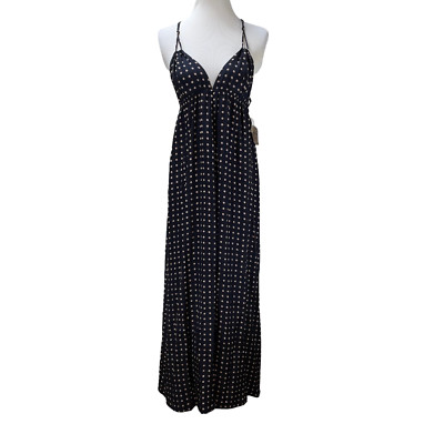 NWT Christopher Deane Silk Long Maxi Black Dot Dress $468 New Tag Neiman Marcus