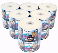 600 PHILIPS Blank 16X DVD-R DVDR White Inkjet Hub Printable 4.7GB Media Disc