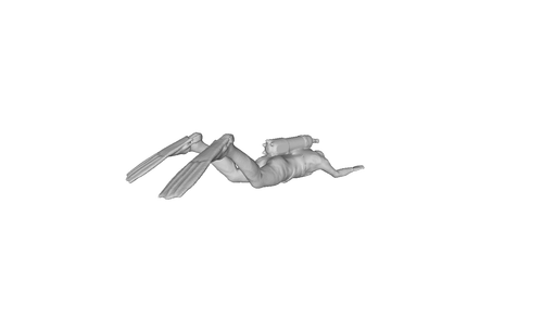 Printle L Homme 1014--Scuba Diver Swimming Figure for Dioramas Train Sets - Picture 2 of 11