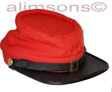 American Civil War All Red Confederate Artillery Gettyburg Kepi -All Sizes