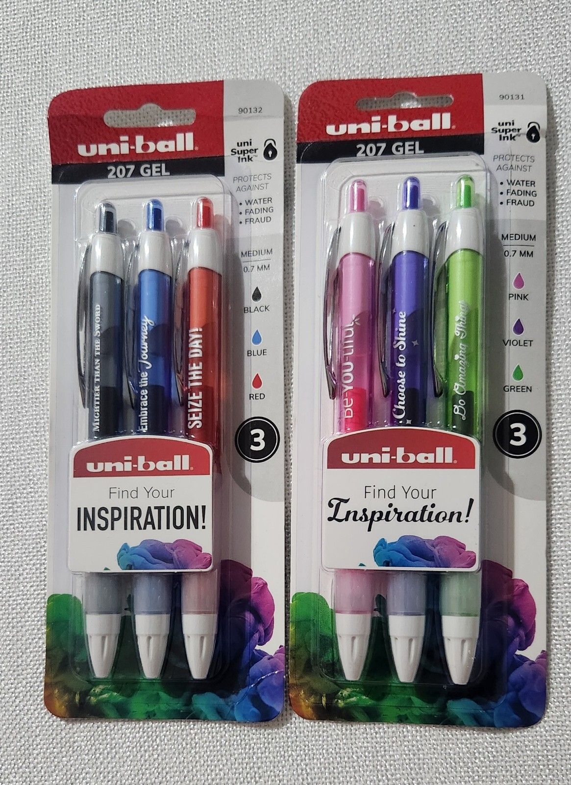 Pens Uni-ball Gel 207 Retractable find your Inspiration message 6 color 2 pack-image