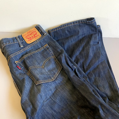 Levis 527 Jeans Mens 40X32 Boot Cut Blue Whiskered Western Fade