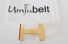 &hearts; umjuBELT H-Level Hochglanz gold gl&auml;nzend G&uuml;rtelschnalle G&uuml;rtelschlie&szlig;e 7x5cm