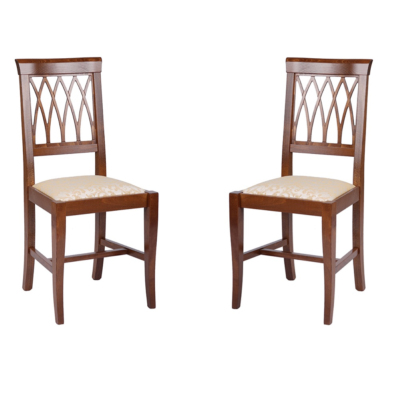 Sedia legno loris noce scuro sedile paglia