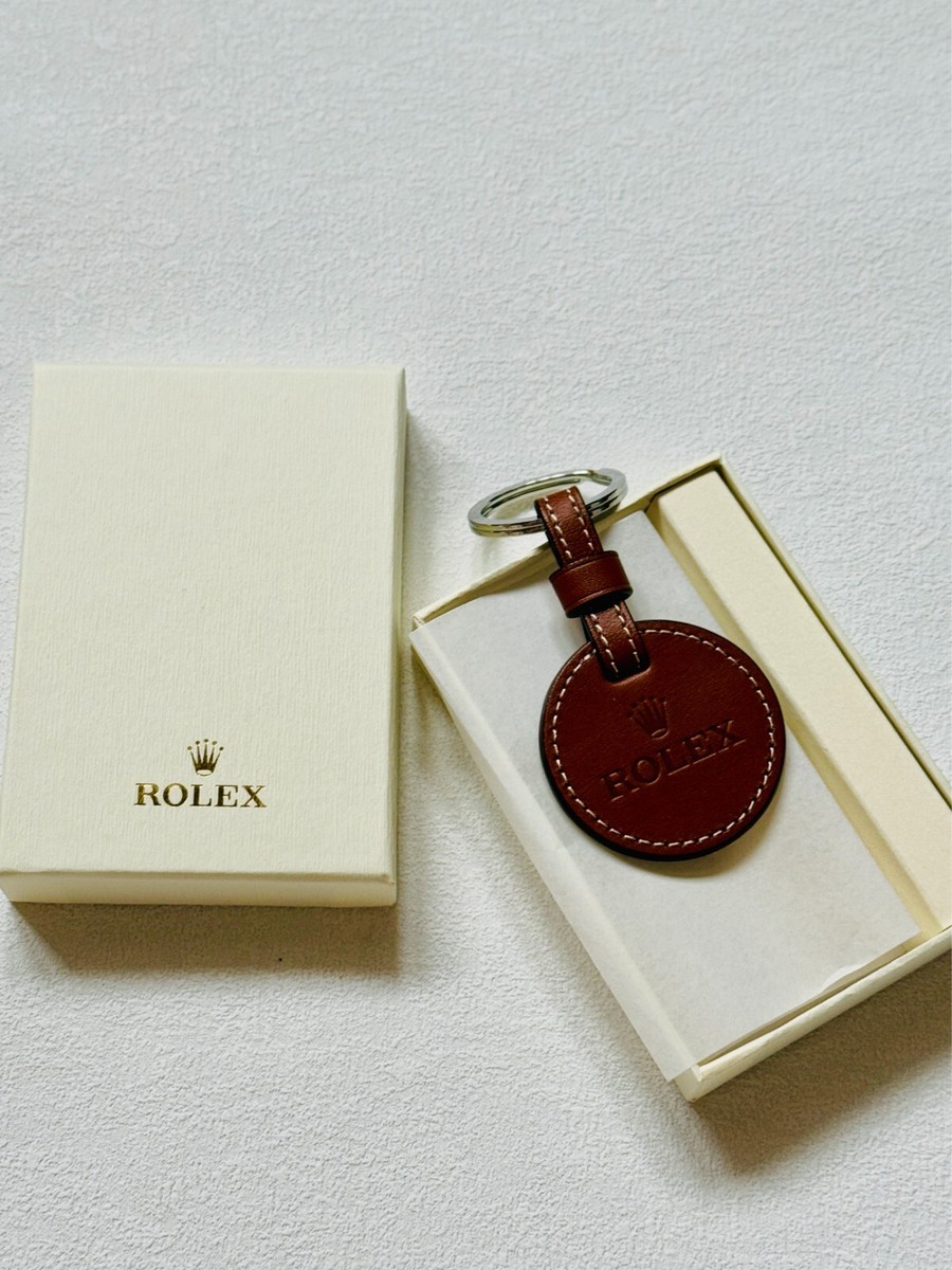 Rolex VIP Gift Signature Leather Brown Keyring/Keychain - New in