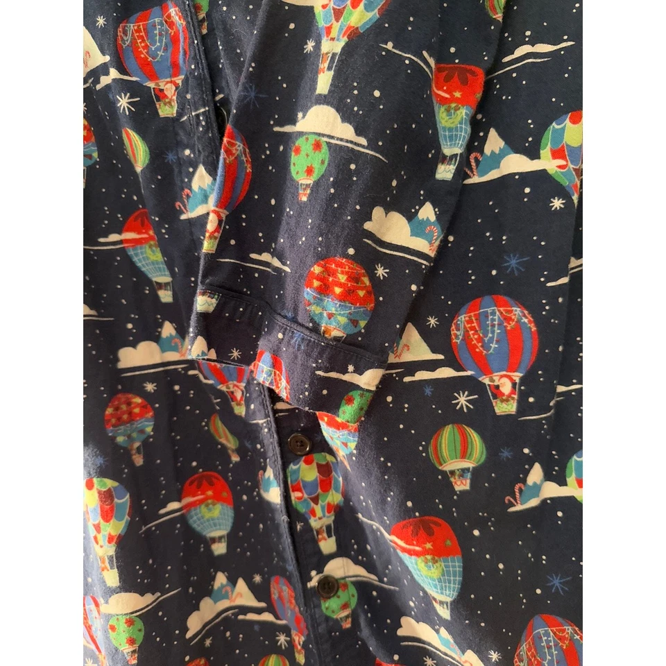 WONDERSHOP цель синий Рождество Санта воздушный шар печать фланель сна рубашка размер L - Изображение 3 из 4