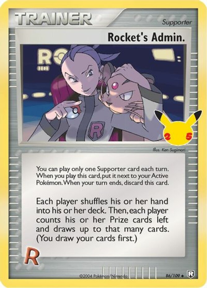 LP Pokemon Rocket's Admin - 86/109 - Holo Rare Lightly Played Celebrations: Clas