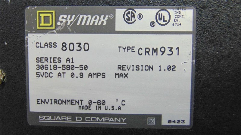 Módulo Adaptador USADO Square D 8030 CRM931 SY/MAX RIO Serie A1 Rev. 1,02 Foto 4 de 4