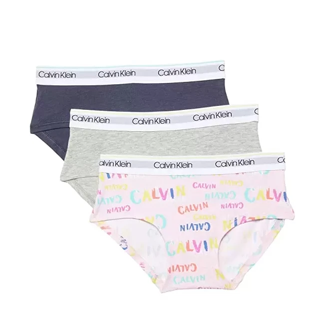 Calvin Klein L70157 Girl's 3-Pack Modern Cotton Hipster Panty Size XL 14-16