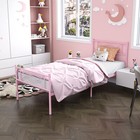 Metal Platform Bed Frame Twin Single Bed with Headboard & Footboard, For Kids