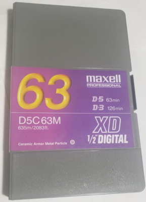 maxell P6-60XRM・Jメタル NEW Maxell D-5 XD Digital Video Tape Stock 1/2