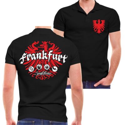 Herren Poloshirt Polohemd Frankfurt Redlight Frankfurter FFM Rotlicht Alkohol 