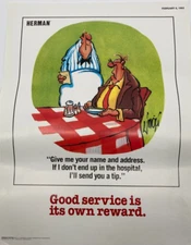 Herman Poster Good Service Is Its Own Reward February 8 1993