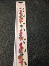 2 SHEETS MRS. GROSSMAN'S STICKERS BORDER GLITTER 14" HYDRANGEA GARLAND FLOWERS