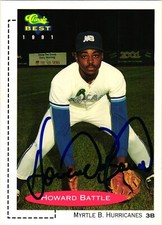 Howard Battle #29 Signed 1991 Classic Best Card Minor League Auto Blue Jays
