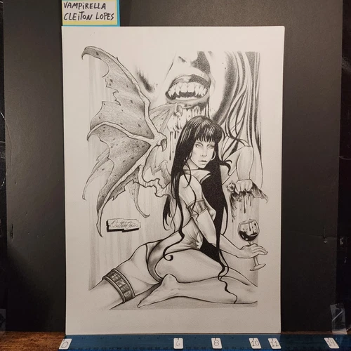 4-01-26 .1767. original 11x17 drawn 1/1 art sketch by lopes of vampirella