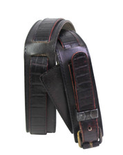 Gianni Versace BLACK REAL LEATHER 1 3/8"Wd CASUAL DRESS MEN'S BELT Sz 32/80 (P20