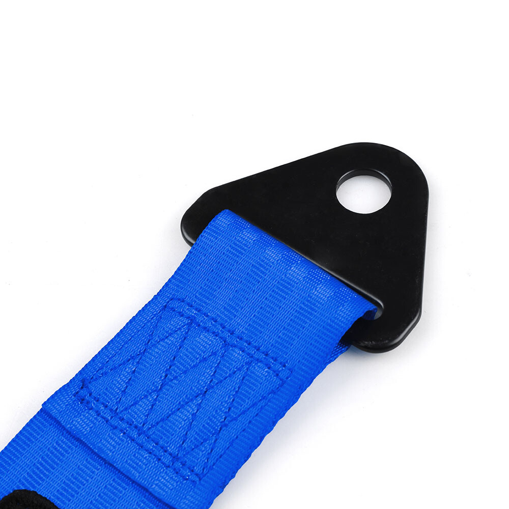 Fixed Tow Strap Blue Car Racing Tuning Front Rear Recovery Bumper Hook
