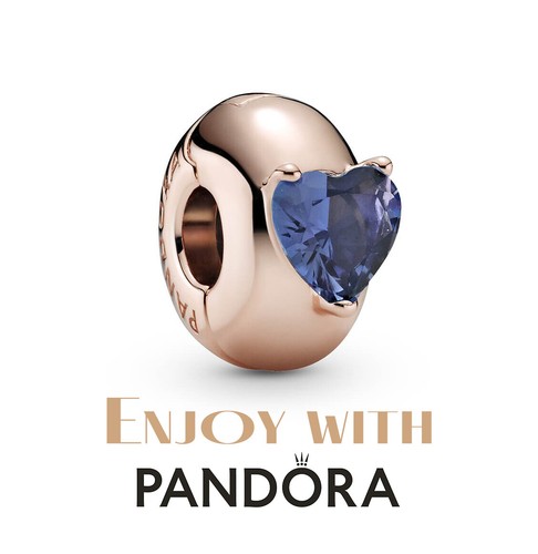 Authentic Pandora 14k Rose gold Blue 