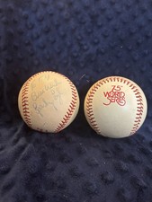 Albert Walter Sparky Lyle Autographed Baseball 75th World Series 1978 NY vs LA