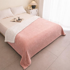 Sherpa Fleece Throw Blanket for Couch Sofa, Super Soft Cozy Fuzzy Plush Blankets