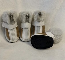 Small Dog Winter Boots  Size 2 Puppy Shoes Suede Non-Slip Snow Paw Protectors