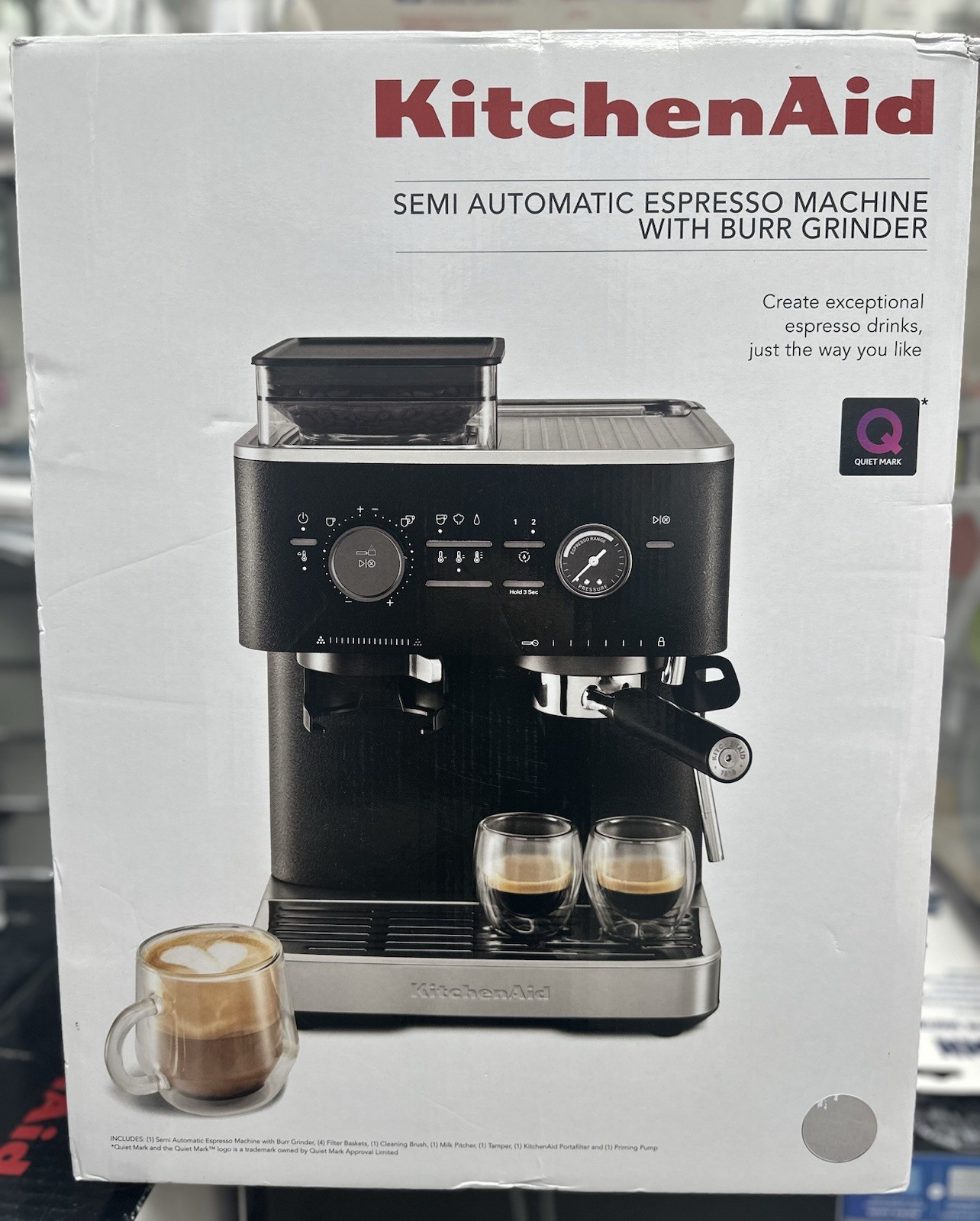 KitchenAid Semi-Automatic espresso machine With Burr Grinder Stainless Steel NEW