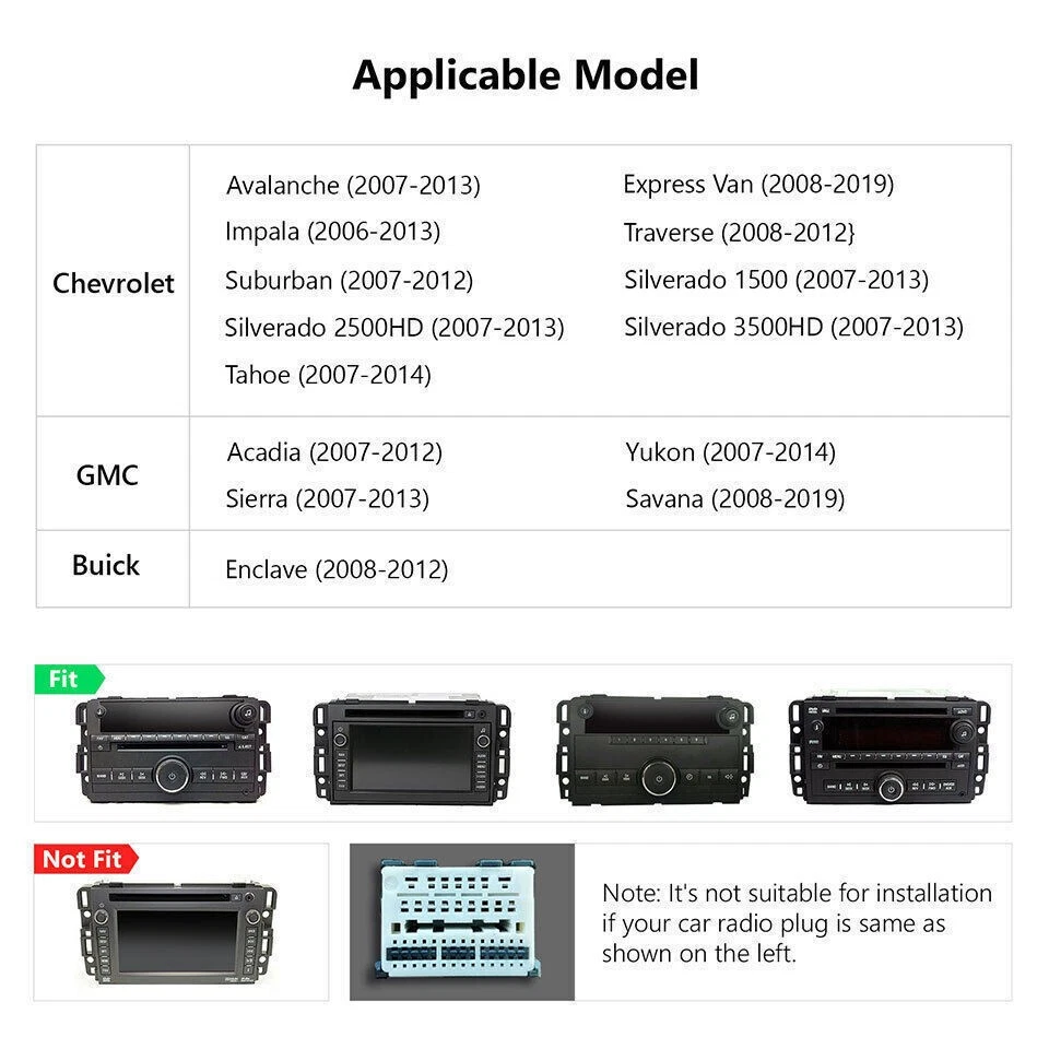For 2007-2014 GMC Yukon XL 1500/2500 Apple CarPlay Android Radio Stereo DSP AHD - Image 3 of 4