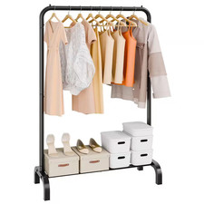 Clothes Rack, Heavy Duty Clothing Garment Rack with Hanging Rod and Bottom Stora