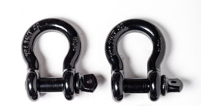 x2 OPEN BOX 5/8'' Black Bow Shackle D-Ring w 3/4'' Clevis Screw Pin WLL 7000lbs