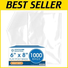 1000 Count 6x8 Open-End Plastic Bags 2 Mil Clear