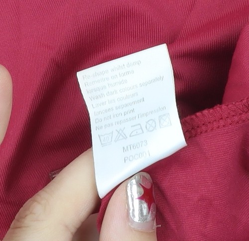 ELLE Damen T-Shirt rot Logo Gr. M Kurzarm stretchig Oberteil - Bild 5 von 12