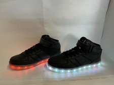 Led Shoes UNISEX BIG AND KIDS SIZE Usb Charging Light Up Sneakers HI TOP BLACK