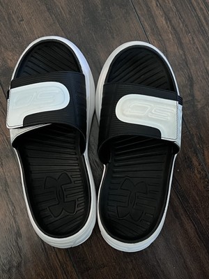 Under Armour SC Steph Curry IV 4 Youth Black White Slides Youth Size 4