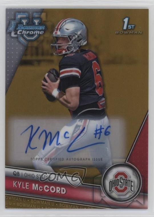 2023 Bowman U Chrome Prospect Gold Refractor 2/50 Kyle McCord #101 Auto 0x2s