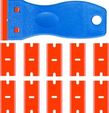 Double Edged Plastic Razor Blade Scrapers Knife with Contoured Grip for Scraping