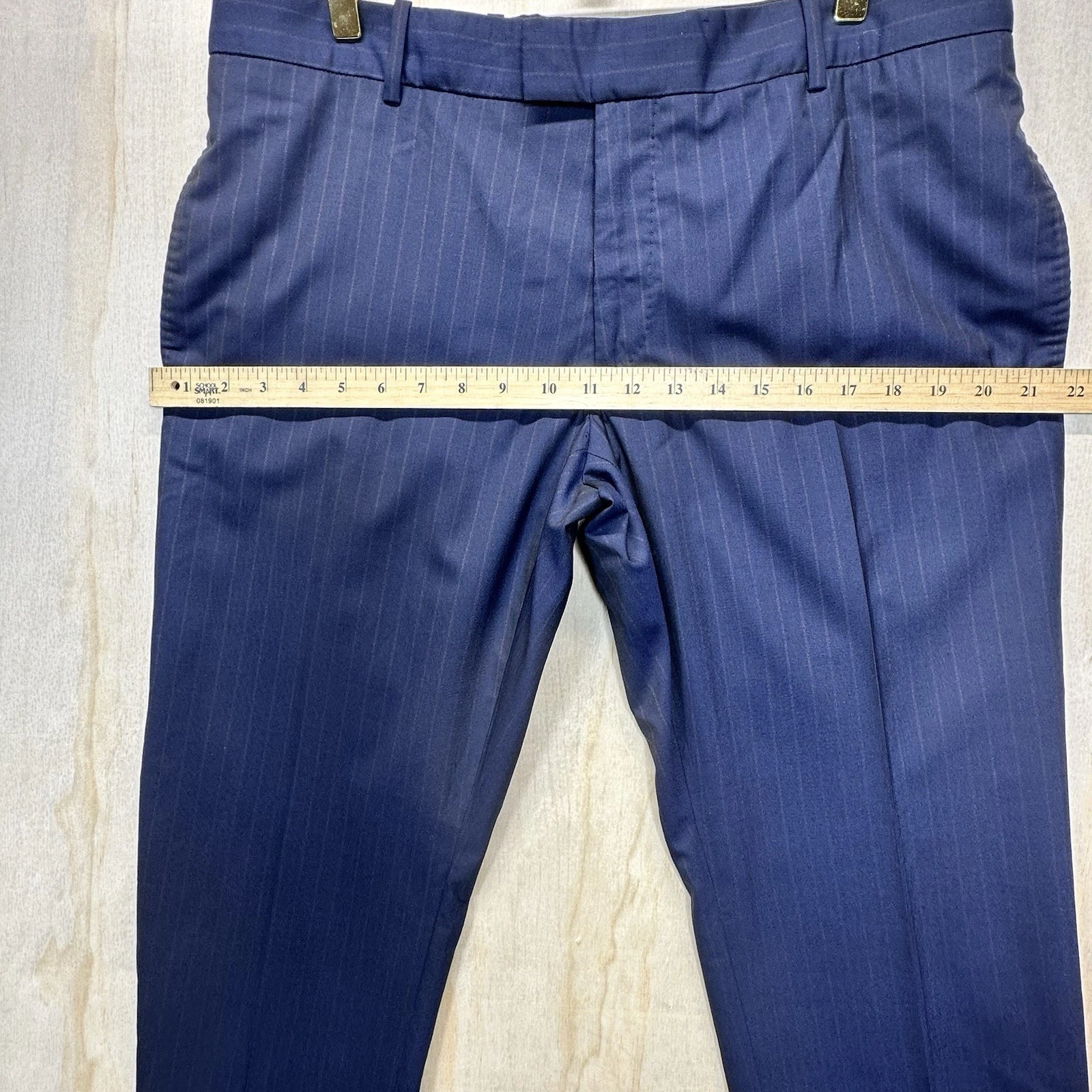 Pantaloni ALEXANDER MCQUEEN uomo vintage 08’ blu navy gessato taglia 34