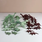 Marx Prehistoric Times Green & Brown Dinosaur Lot of 39 w/ Pot Belly T-Rex 1960s