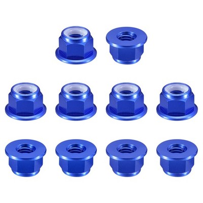Sechskant-Sicherungsmutter Mit Nyloneinsatz 10x - M8x1.25 Saphirblau