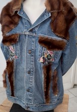 Levi Denim Jacket PutMeOnSum Mink Fur Edition, Vintage Newly Design (Mens Sz: L)