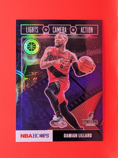2019-20 NBA Hoops Premium Stock Lights Camera Action Damian Lillard #8 PURPLE!
