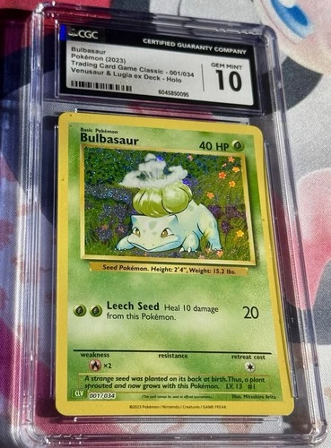 Bulbasaur 001/034 - CGC Gem Mint 10 - TCG Classic Collection - Pokemon TCG 2023
