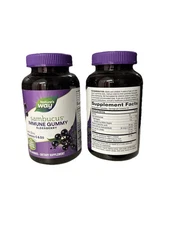 2 PACK, 240 TOTAL  Gummies Nature's Way Sambucus Elderberry EXP 4/2026