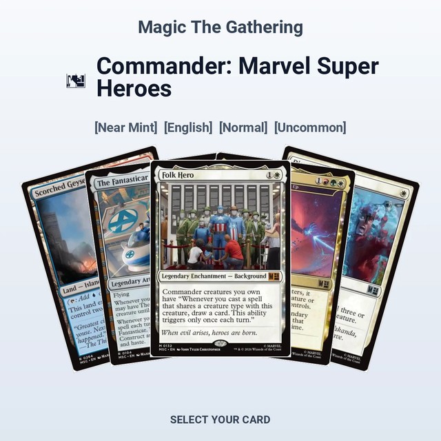 MTG Commander: Marvel Super Heroes - Select Your Cards (NM, Normal, Uncommon)
