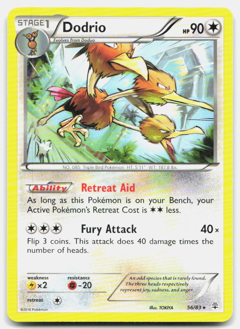 Generations Dodrio 56/83 Near Mint Pokemon R Tcg Card