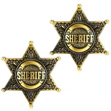 Amaxiu Sheriff Deputy Badge, Metal Western Sheriff Deputy Star Pin Brooch
