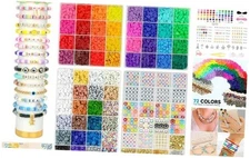 Dowsabel 15000 Pcs Clay Beads Bracelet Making Kit, 4 Boxes Friendship 72 Colors