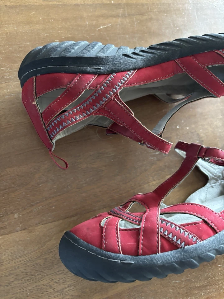 JBU Jambu Shoes Womens 9 Charley Encore Casual T Strap Red Leather *Light Damage - Image 2 of 4